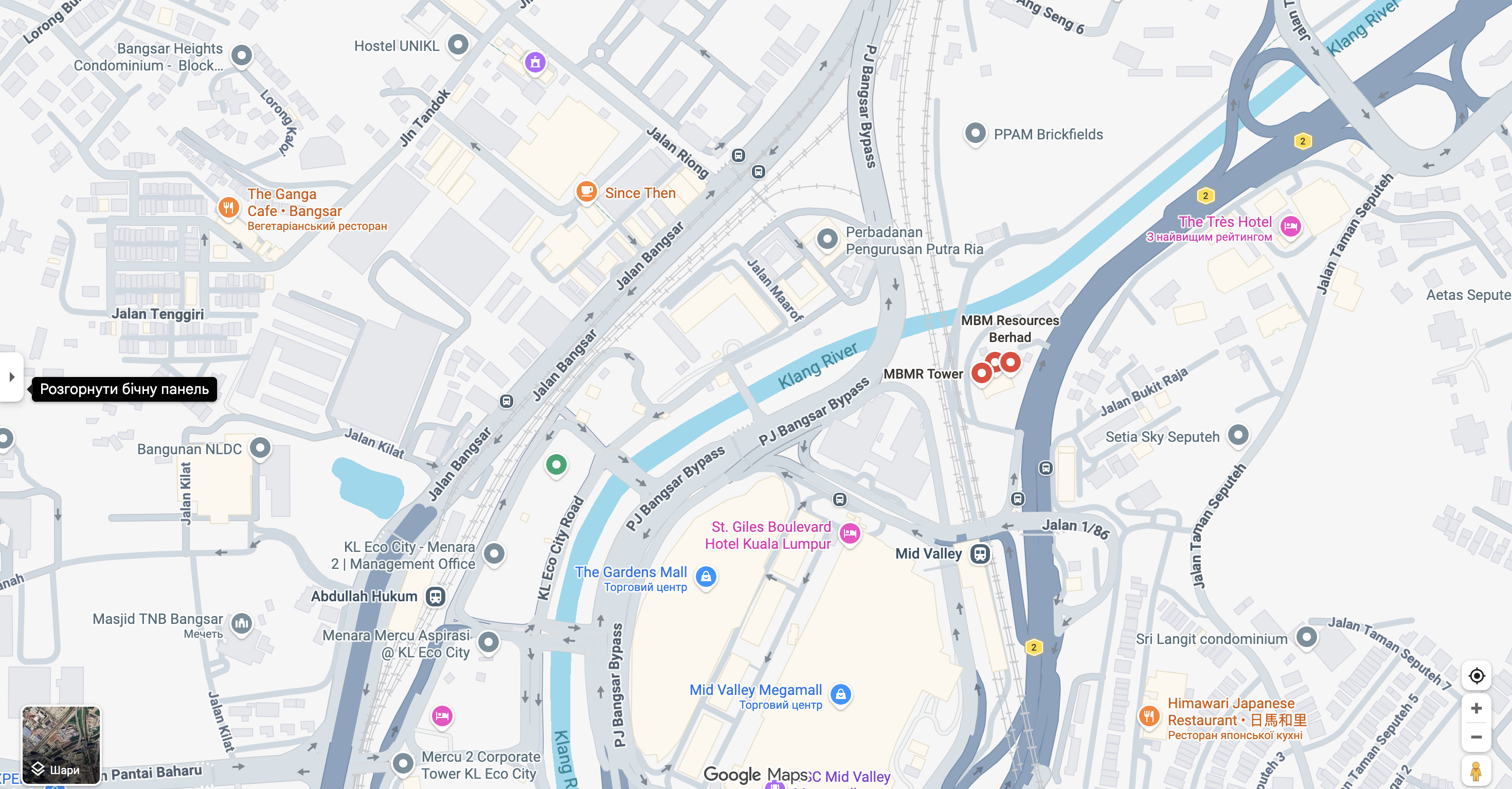 Map reference for the Velocrysta atelier in Kuala Lumpur